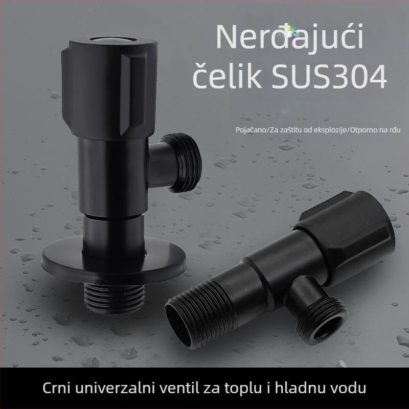 Kutni ventil od nehrđajućeg čelika 304, model JF-G01, unutarnji promjer 20 mm, navojni priključak, za ispiranje WC-a