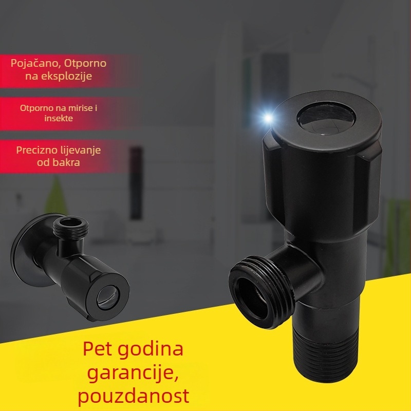 Kutni ventil od nehrđajućeg čelika 304, model JF-G01, unutarnji promjer 20 mm, navojni priključak, za ispiranje WC-a