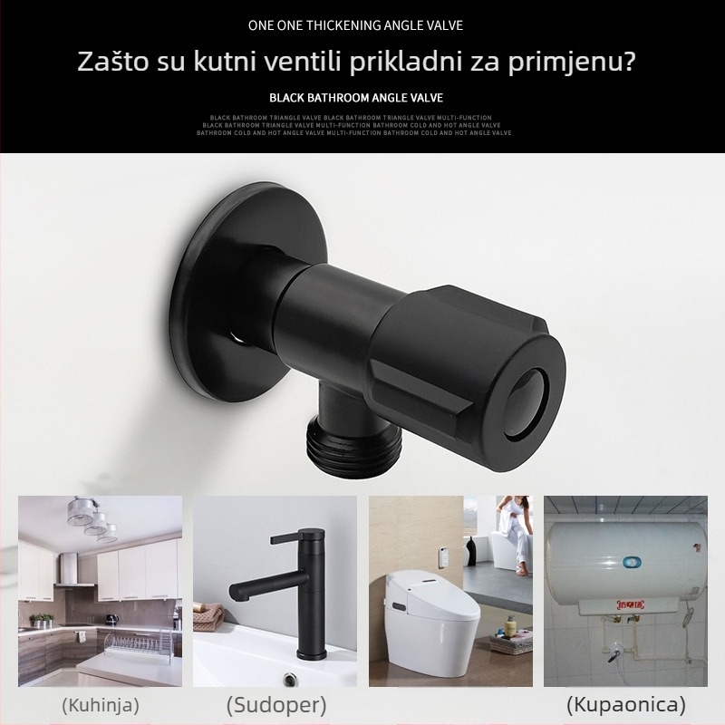 Kutni ventil od nehrđajućeg čelika 304, model JF-G01, unutarnji promjer 20 mm, navojni priključak, za ispiranje WC-a