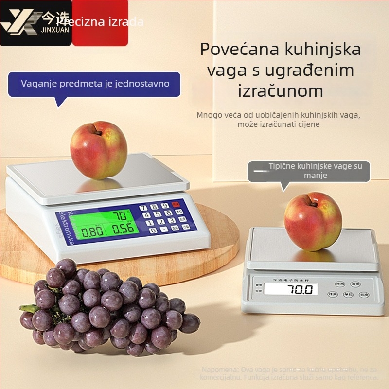 Ekstra velika digitalna kuhinjska vaga visoke preciznosti – za pečenje, začinsko bilje i voće