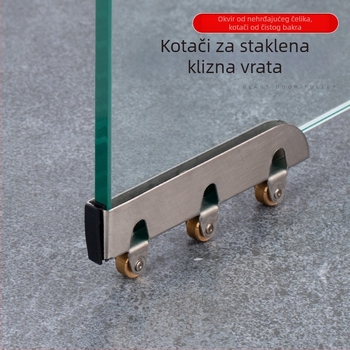 Top Valley 4-kom staklena vodilica za klizna vrata - nehrđajući čelik, debljina zida 2, promjer osovine 2, radijus utora za uže 2, vanjski promjer 2
