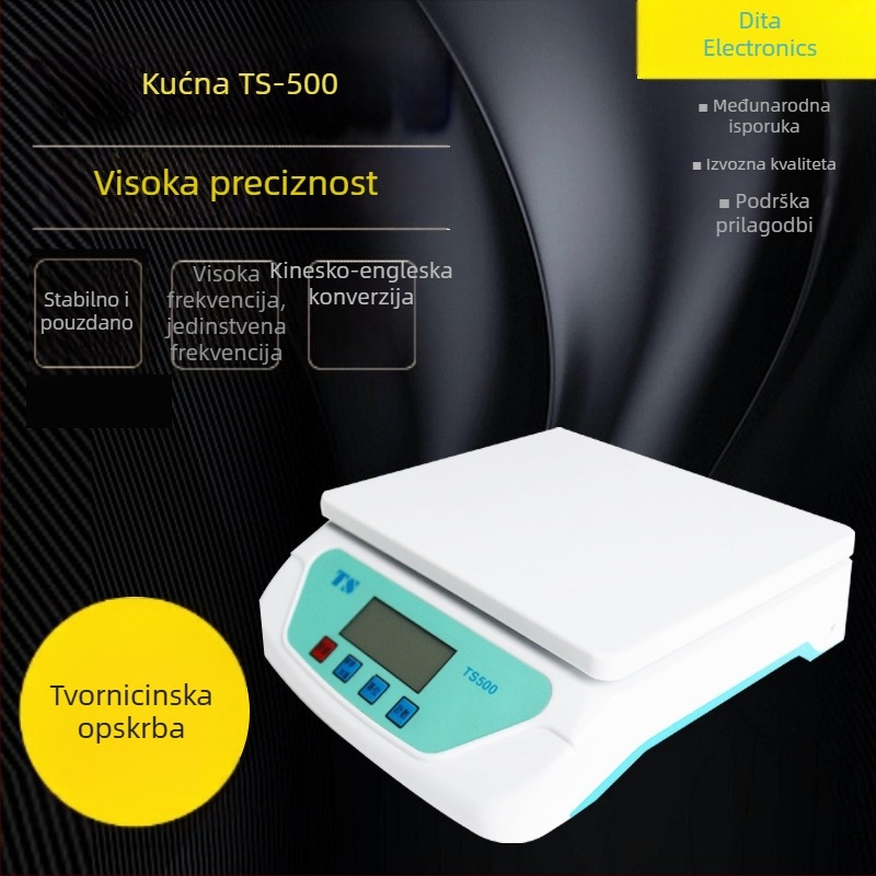 TS500 Elektronička platformska vaga do 30 kg – visoka preciznost, LCD zaslon, kućna upotreba