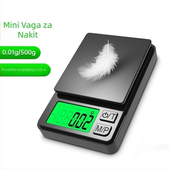 Mini vaga za nakit 0,01 g, digitalna vaga za nakit visoke preciznosti, kompaktna elektronička vaga za grame i karata