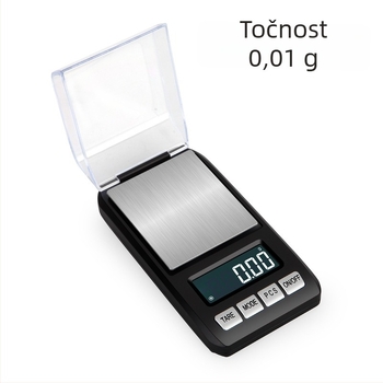CX-288 džepna vaga za nakit od nehrđajućeg čelika, s otporom na vjetar i zaštitnim pokrovom, kapacitet 1 kg, preciznost 0.1 g / 0.01 g