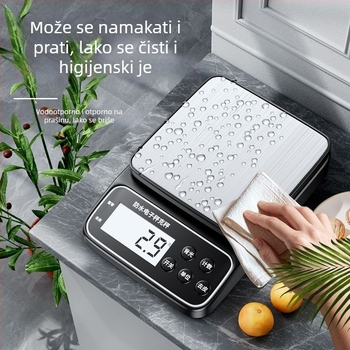 Vodootporan kuhinjski elektronički vaga, visoka preciznost u gramima, za male komercijalne potrebe i kućnu upotrebu; za hranu i mliječni čaj.