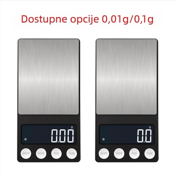 Mini vaga za nakit, prijenosna elektronička vaga, točnost 0,01 g, kapacitet 500 g, model 186, napajanje 2× AAA baterije