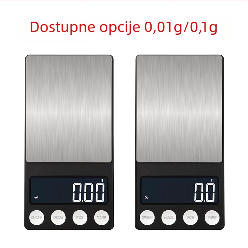 Mini vaga za nakit, prijenosna elektronička vaga, točnost 0,01 g, kapacitet 500 g, model 186, napajanje 2× AAA baterije
