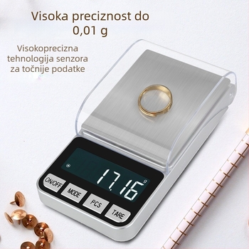 Točna mala elektronička vaga za miligramima, karat vaga za nakit, mini vaga za zlato