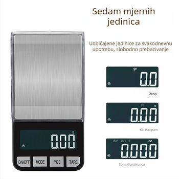 Točna mala elektronička vaga za miligramima, karat vaga za nakit, mini vaga za zlato