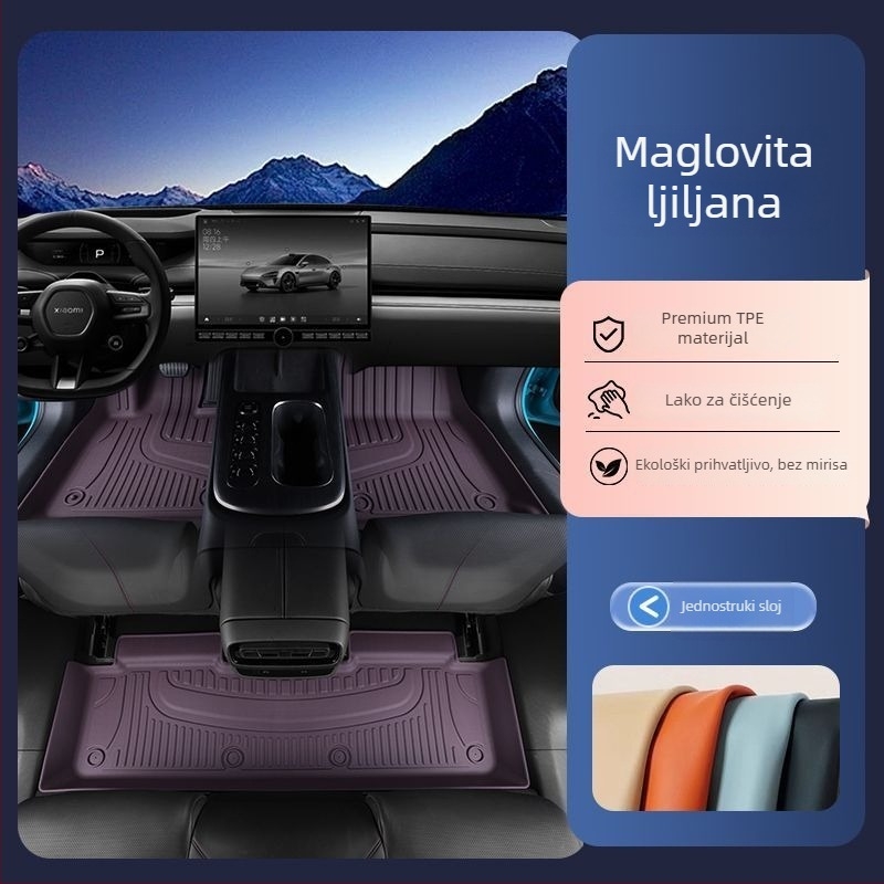 TPE prostirke za pod automobila za petosjedne modele, prugasti uzorak, marka Hesheng, prilagodljive