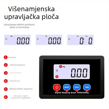 Visoko precizna digitalna vaga, 200 kg kapaciteta, prijenosna platforma za pakete i kućne ljubimce