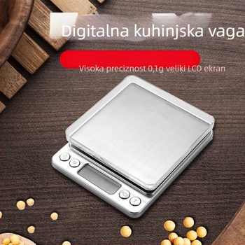 I2000 Visoko precizna mini digitalna vaga za nakit i kuhinju, 0,01 g, LCD zaslon