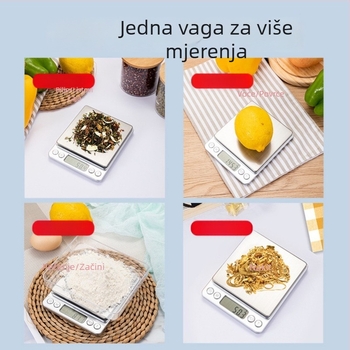 I2000 Visoko precizna mini digitalna vaga za nakit i kuhinju, 0,01 g, LCD zaslon