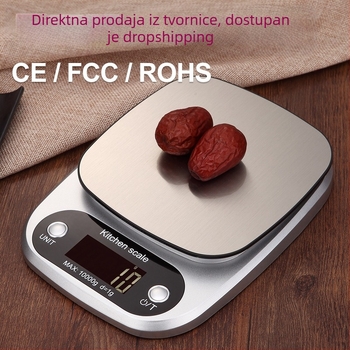 Digitalna kuhinjska vaga, marka DGGY, model DGGY-305, raspon mjere 10 kg, elektroničko mjerenje, napajanje 2x AAA.