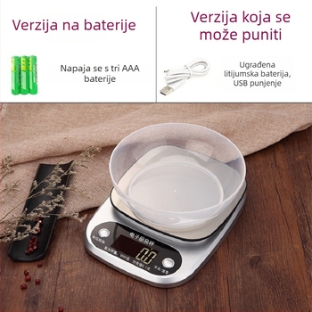 Digitalna kuhinjska vaga, marka DGGY, model DGGY-305, raspon mjere 10 kg, elektroničko mjerenje, napajanje 2x AAA.