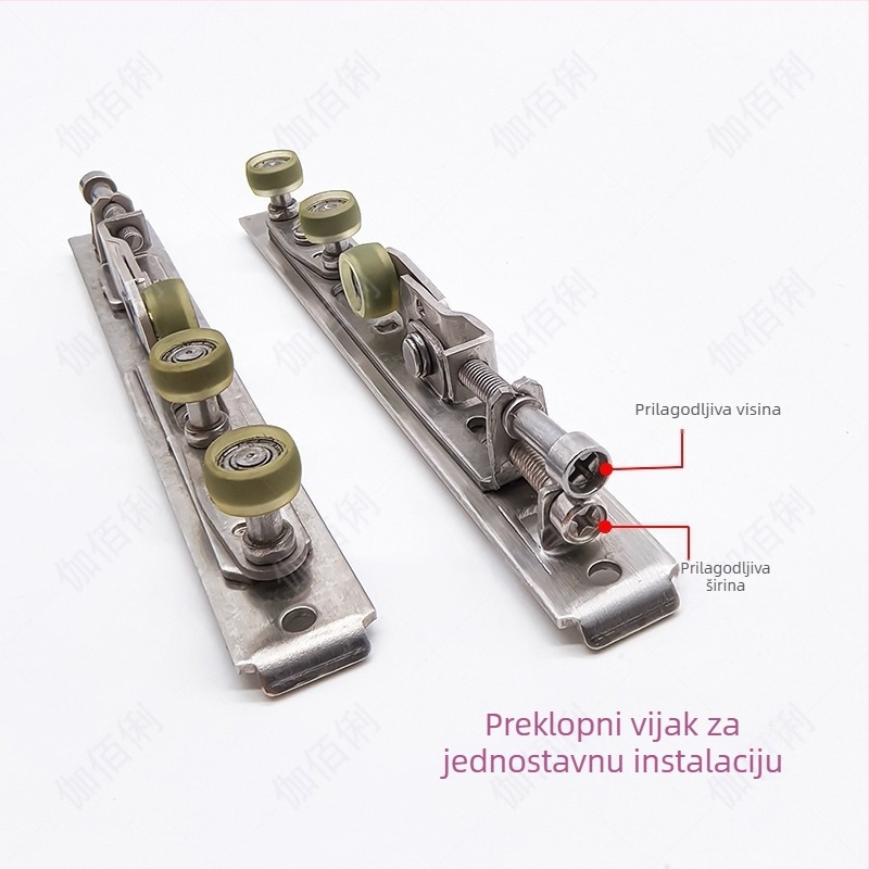 Gornji kotač za klizna vrata/prozore — nehrđajući čelik, vanjski promjer 13 mm, promjer osovine 5 mm, debljina stijena 2.0 mm