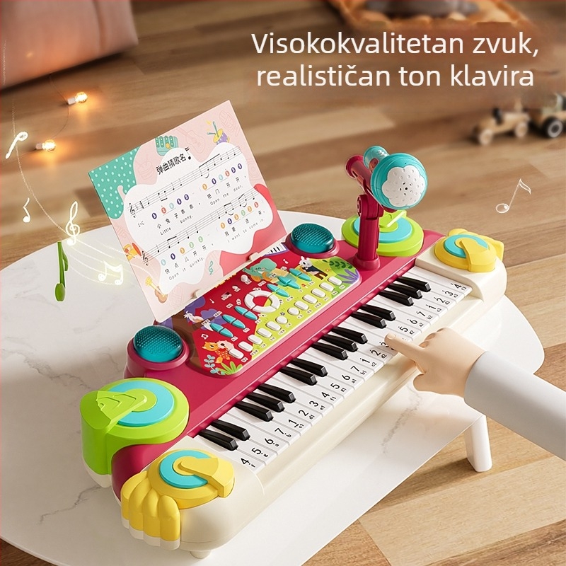 Baoqi dječja elektronička klavijatura - edukativna igračka, 12 tipki, plastično kućište, za djecu 4–6 godina (3C certifikat)
