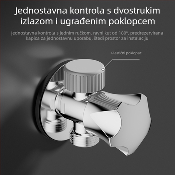 Mesing troputni ugaoni ventil, s jednim ulazom i dva izlaza, model Ap230-5, 193 g