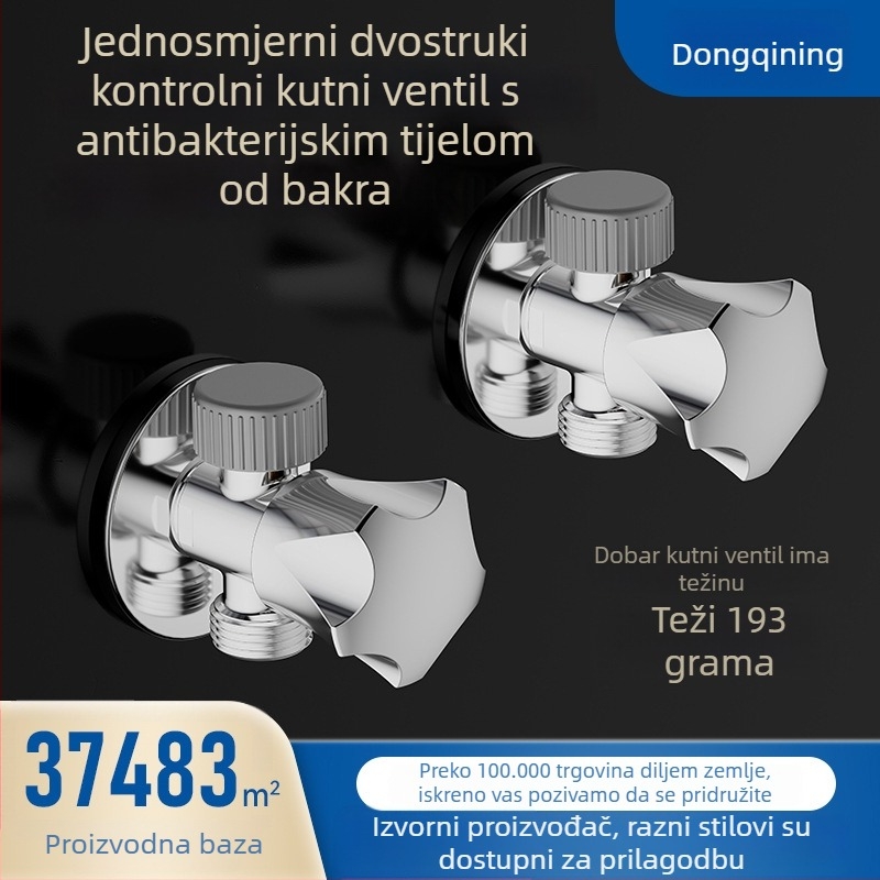 Mesing troputni ugaoni ventil, s jednim ulazom i dva izlaza, model Ap230-5, 193 g