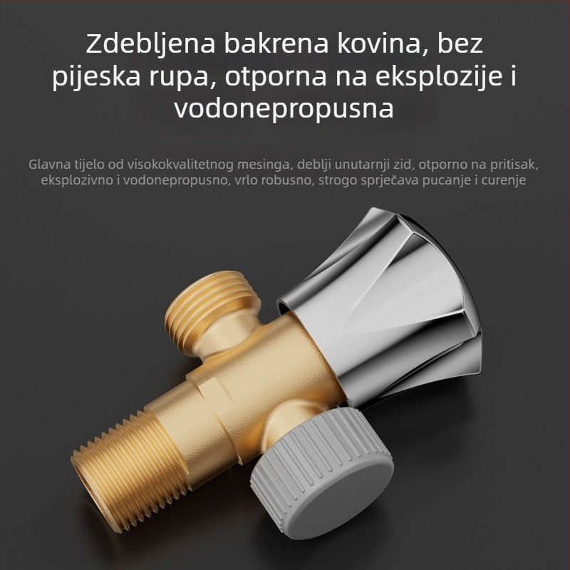 Mesing troputni ugaoni ventil, s jednim ulazom i dva izlaza, model Ap230-5, 193 g
