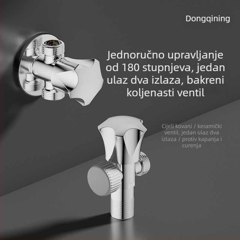 Mesing troputni ugaoni ventil, s jednim ulazom i dva izlaza, model Ap230-5, 193 g