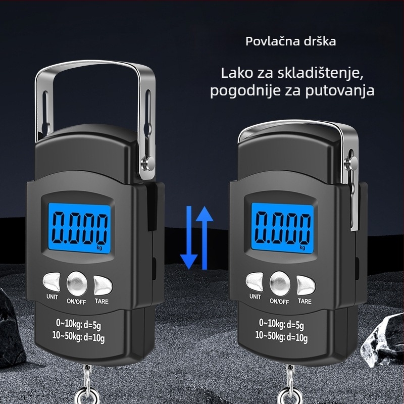 Prenosna digitalna vaga s mjernom trakom – za prtljagu, ribolov i kućnu upotrebu