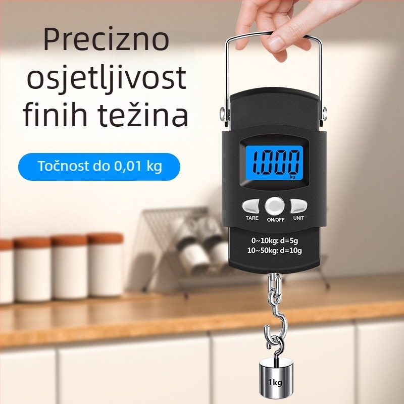 Prenosna digitalna vaga s mjernom trakom – za prtljagu, ribolov i kućnu upotrebu