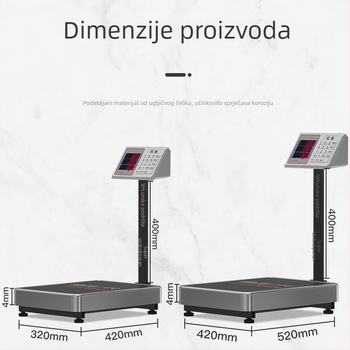 Vodootporna elektronička vaga s platformom 200–300 kg, za supermarket voće i povrće, komercijalna elektronicka vaga za određivanje cijene