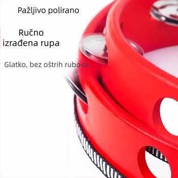 Tamburin s tijelom od oraha, Model 001, Ručno držani glazbeni instrument, Kartonsko pakiranje