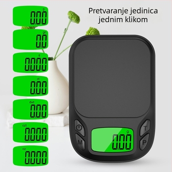 Mini visoko precizna elektronska vaga za nakit, 500 g/0,01 g, model 658, CHANGXIE, napajanje 2xAAA, višefunkcionalna