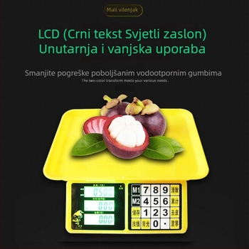 Trgovačka elektronička vaga, kapacitet 30 kg, rezolucija 1 g, za kuhinju i supermarket