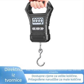 Prijenosna ručna vaga za prtljagu sa spiralnim mehanizmom, model T09, raspon mjerenja 10 g–50 kg, USB napajanje