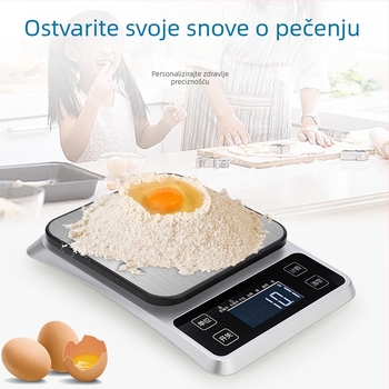 Kuhinjska vaga s punjivom baterijom od nehrđajućeg čelika, 0-10 kg, točnost 0,1 g, kompaktna digitalna vaga za hranu
