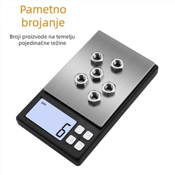 Mini prijenosna džepna vaga za nakit, preciznost 0,1 g, očitavanje 0,01 g, punjiva elektronička vaga, domet mjerenja 0,05-1 kg