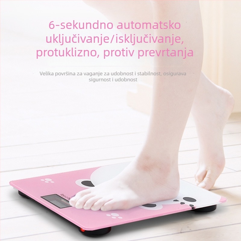 Elektronička vaga za kućnu uporabu s Bluetooth mjerenjem tjelesne masnoće, karikatura dizajn, zdravstvena vaga