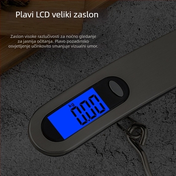 CHANGXIE A24 Prijenosna vaga za prtljagu s kukom, 50 kg kapacitet, ručna elektronička vaga, napajanje baterijom