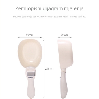 Digitalna žlica za mjerenje hrane kućnim ljubimcima s elektroničkom vaga — velika žlica s držalom, preciznost 800 g/1 g, za pse i mačke