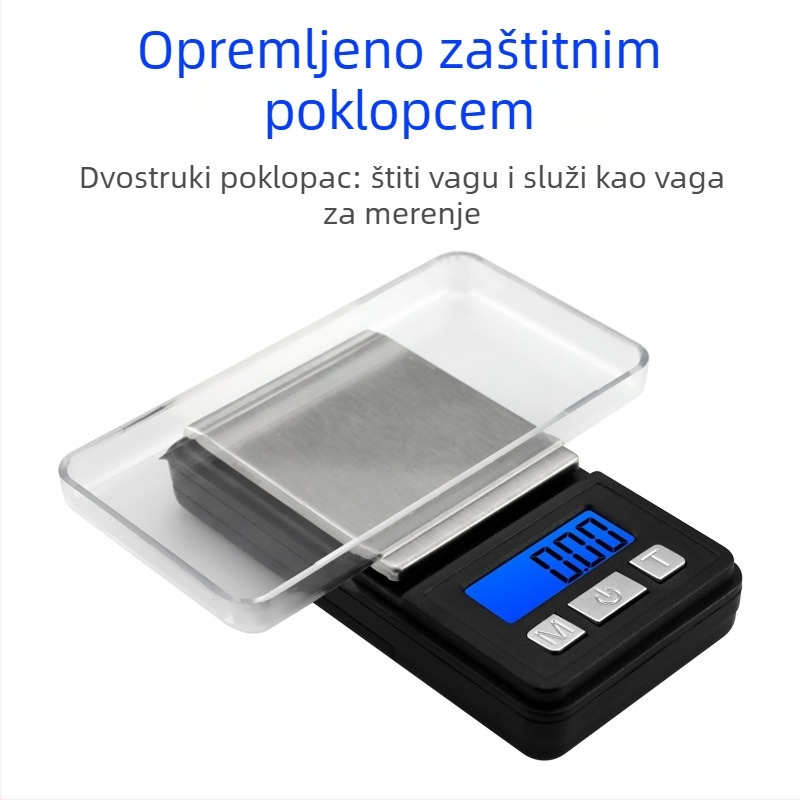 DGGY-201 Mini elektronički vaga za nakit, kapacitet 500 g, elektroničko mjerenje, napajanje 2x AAA