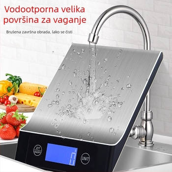 Kuhinjska vaga od nehrđajućeg čelika, kapacitet 15 kg, elektronička platforma CX-2017