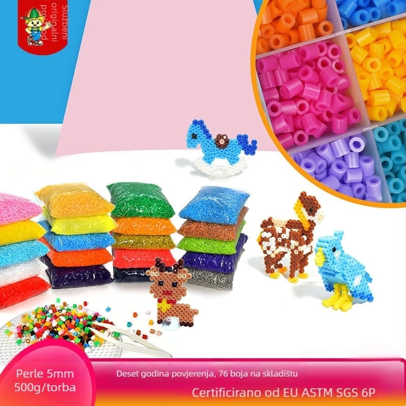 Plastični DIY puzzle s perlicama - ravni puzzle, svjetleće perlice, prilagodljivo prema nacrtu, za uzrast 7-14 godina