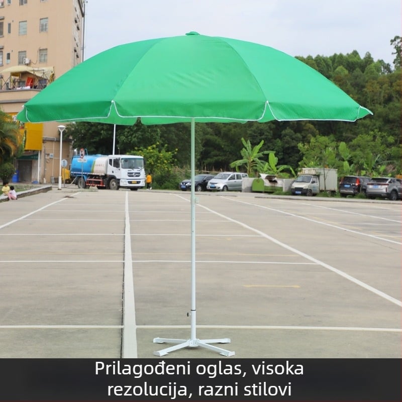 Reklamna suncobran s logotipom, 8 rebara, 210T tkanina, UPF>40, ručno otvaranje i zatvaranje