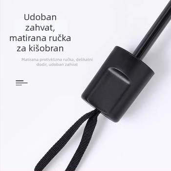 Sklopivi kišobran za sunce i kišu s otpornošću na vjetar, navlaka od Impact platna, okvir od željeza, ručno otvaranje