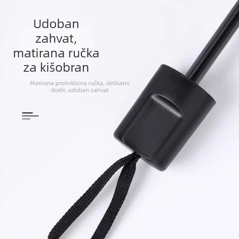 Sklopivi kišobran za sunce i kišu s otpornošću na vjetar, navlaka od Impact platna, okvir od željeza, ručno otvaranje
