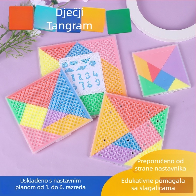 Magnetski plastični tangram slagalica za djecu, edukativna kognitivna igra, mogućnost DIY s OEM logotipom, uzrast 4–6 godina