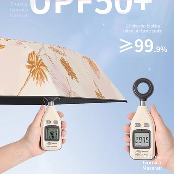 Sklopivi sunčani kišobran s UV zaštitom UPF 30+, 6 bakrenih kraka, ručka od legure, kompaktan kapsularni dizajn za djecu