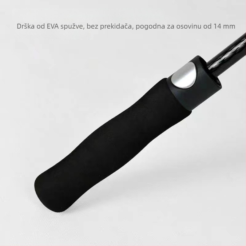 Golf kišobran s dugom ravnom drškom, 8 rebara, poluautomatsko otvaranje, promjer krova 110–122 cm, prilagođena tisk loga