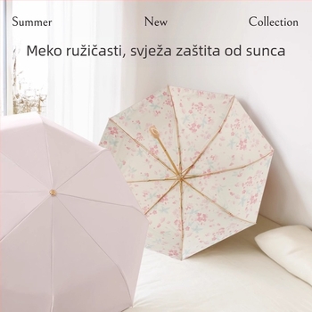 Dvoslojni sunčani kišobran s UV zaštitom UPF>50, 8 rebara od aluminija, osovina od legure, drška od čvrstog drveta, platno Impact 190T, ručno otvaranje i zatvaranje, moguće tiskanje logotipa, prilagodljivo