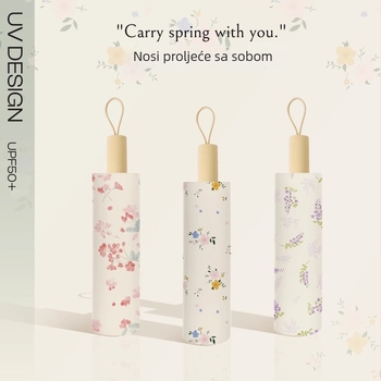 Dvoslojni sunčani kišobran s UV zaštitom UPF>50, 8 rebara od aluminija, osovina od legure, drška od čvrstog drveta, platno Impact 190T, ručno otvaranje i zatvaranje, moguće tiskanje logotipa, prilagodljivo