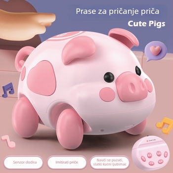 Interaktivna edukativna igračka za dojenčad — puzajući prasac s dodirnom senzom, pričama i glazbom (plastika, litijska baterija, za uzrast 0–3)