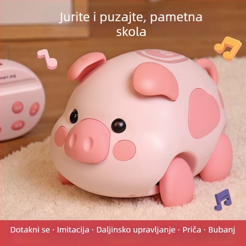 Interaktivna edukativna igračka za dojenčad — puzajući prasac s dodirnom senzom, pričama i glazbom (plastika, litijska baterija, za uzrast 0–3)